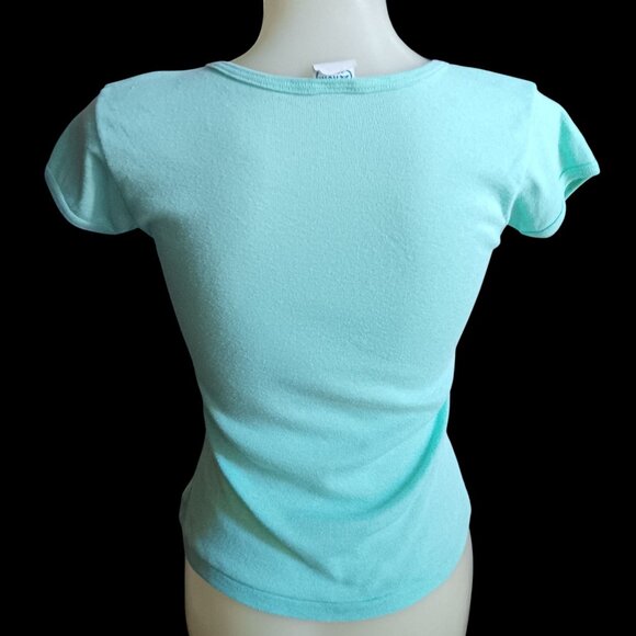 Vintage Wome's T-shirt Small Single Stitch Mt. Rushmore Glitter Aqua 1970's USA - Picture 6 of 7